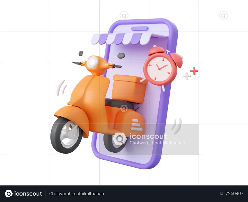 Delivery Bike  3D Icon
