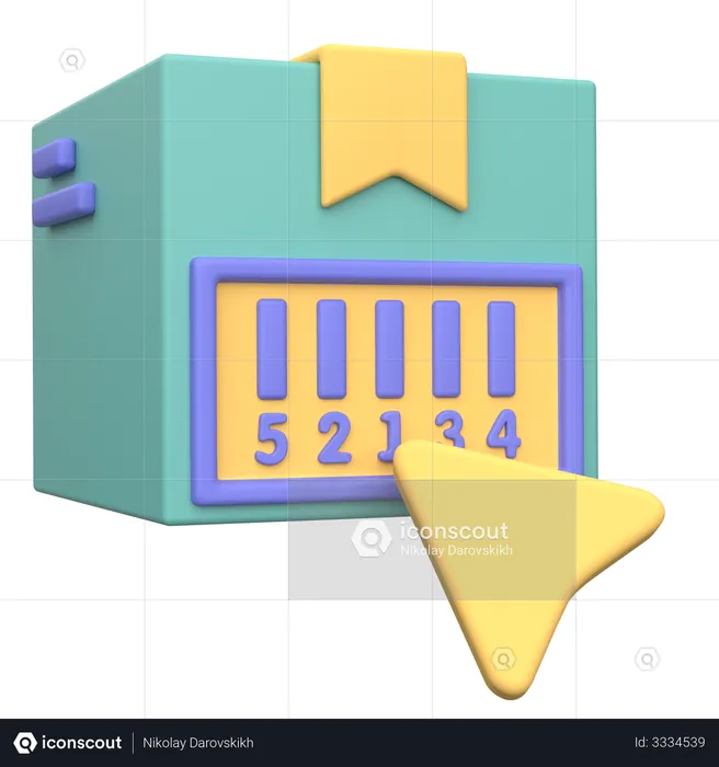 Delivery Box Barcode  3D Illustration