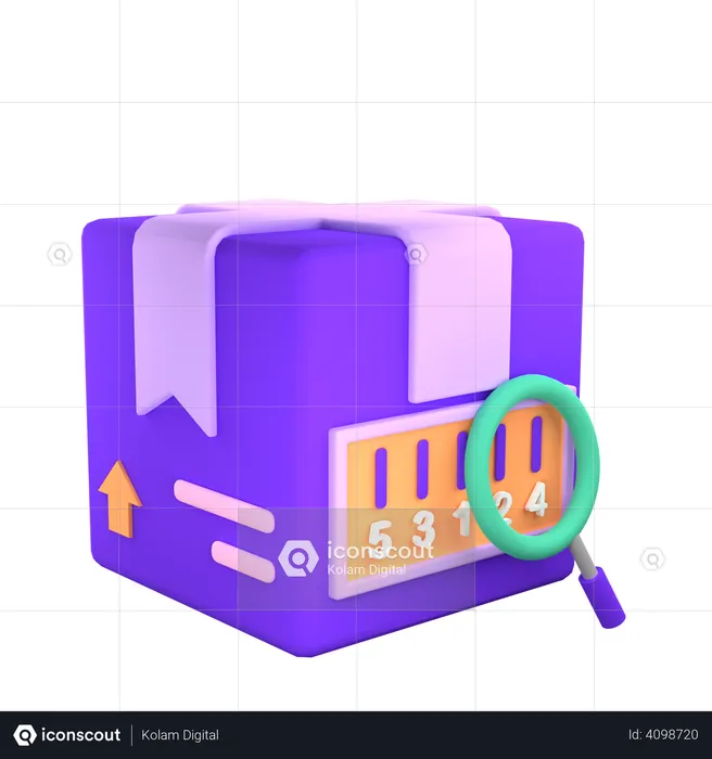 Delivery Box Barcode  3D Illustration