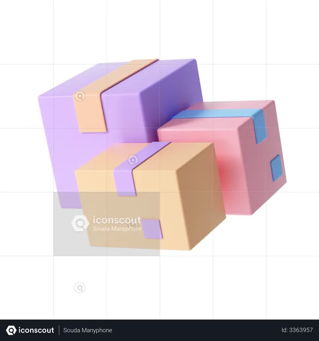 Delivery Boxes  3D Illustration