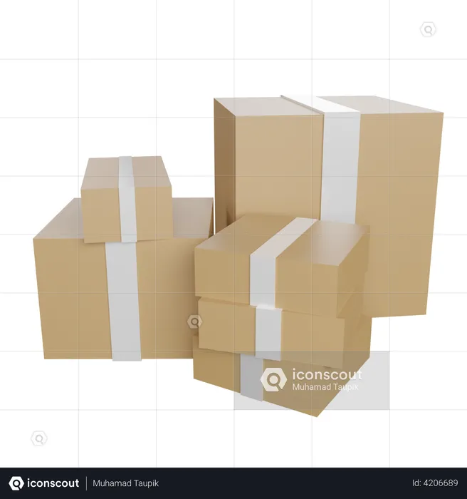 Delivery boxes  3D Illustration