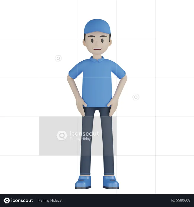 Delivery Boy Empty Hand  3D Illustration