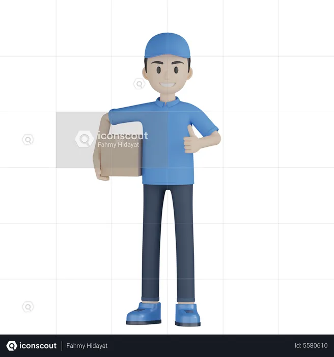Delivery Boy Giving Feedback  3D Illustration