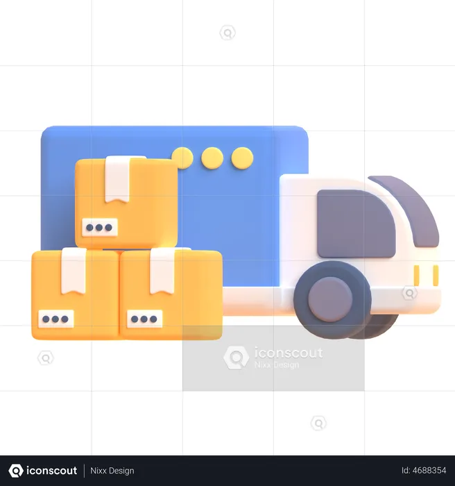 Delivery Car  3D Illustration