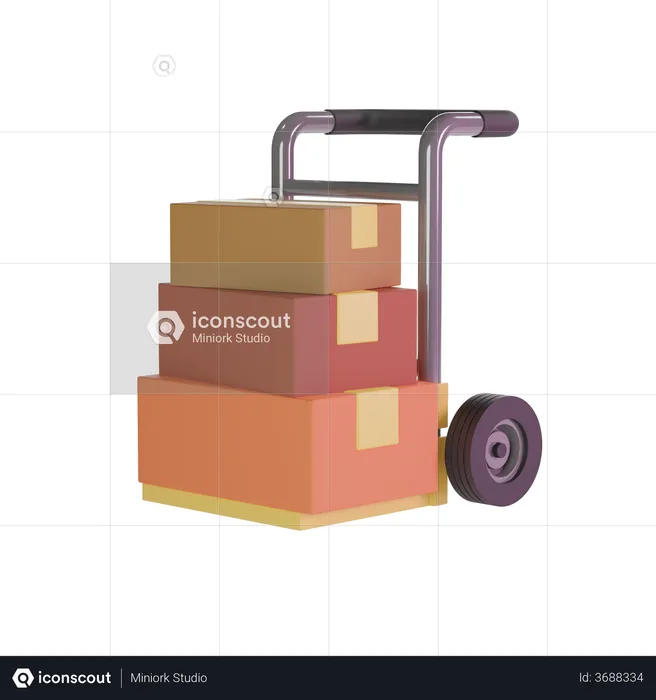 Delivery Cart  3D Illustration