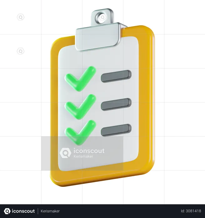 Delivery Checklist  3D Icon