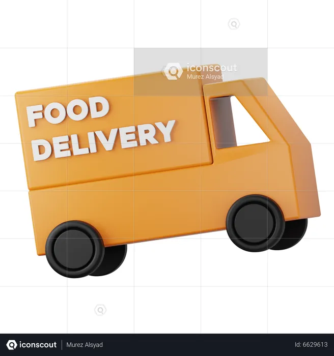 Delivery Food Truck  3D Icon