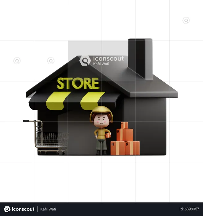 Delivery goods warehouse  3D Illustration