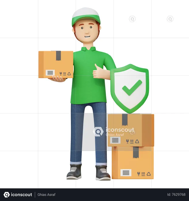Delivery insurance protection  3D Illustration