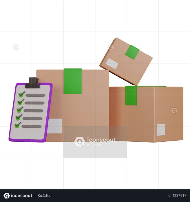 Delivery List  3D Illustration