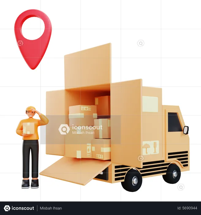 Delivery Location  3D Illustration