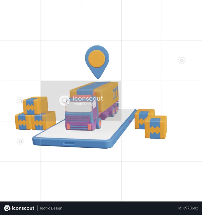 Delivery Location  3D Illustration
