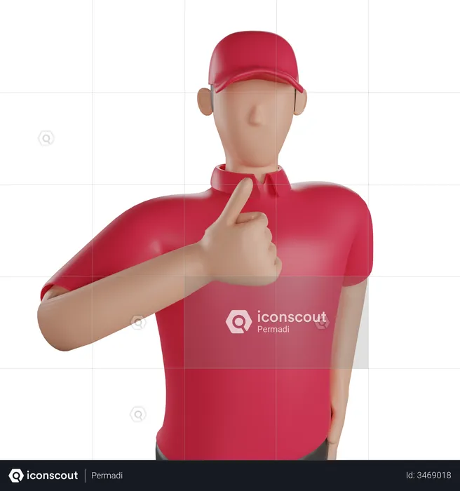 Delivery man giving good review  3D Illustration