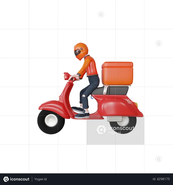 Delivery man going for Delivery  3D Illustration