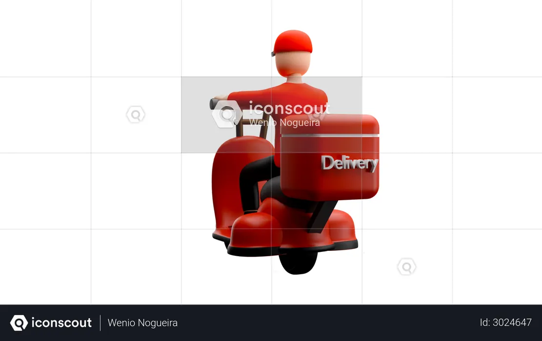 Delivery Man Going To Deliver Parcel  3D Illustration