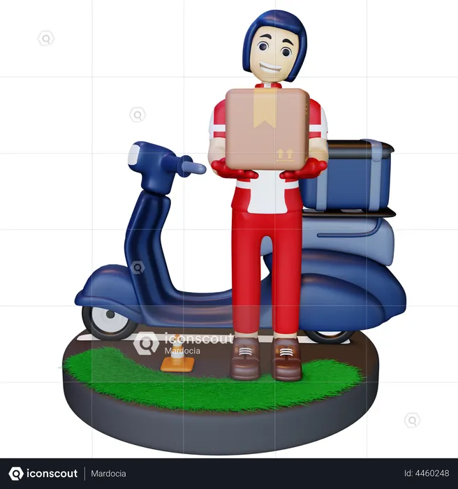 Delivery man reached delivery location  3D Illustration