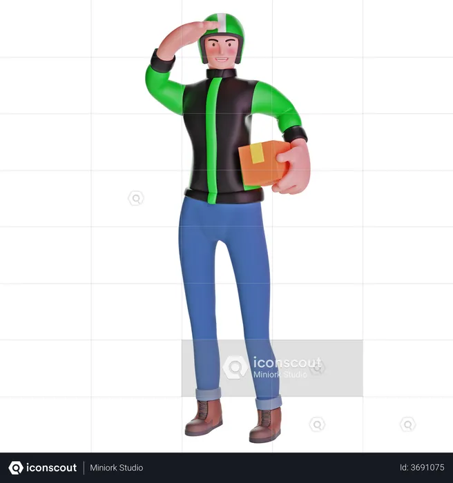 Delivery man salute  3D Illustration
