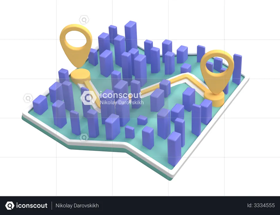 Delivery Map  3D Illustration