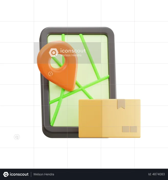 Delivery Map  3D Icon