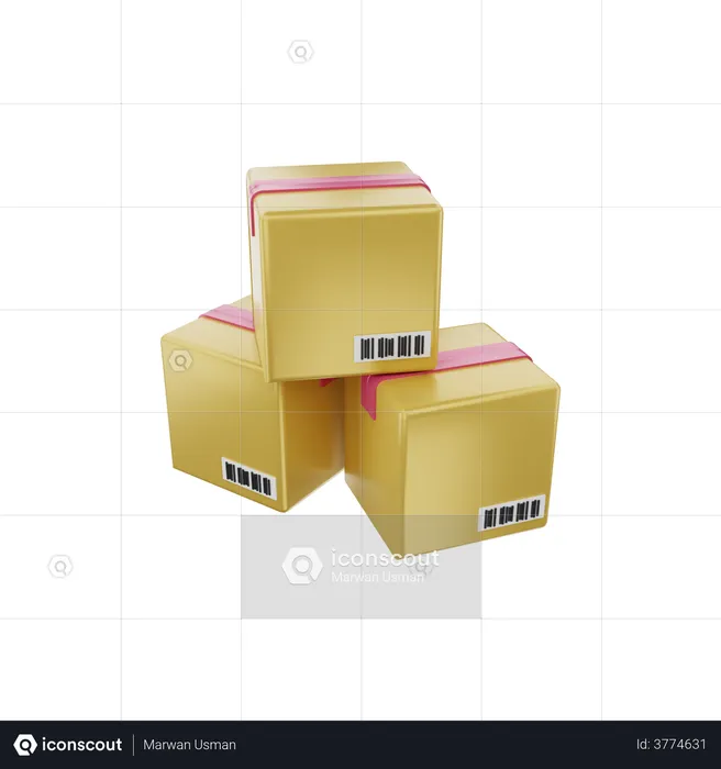 Delivery Packages  3D Illustration