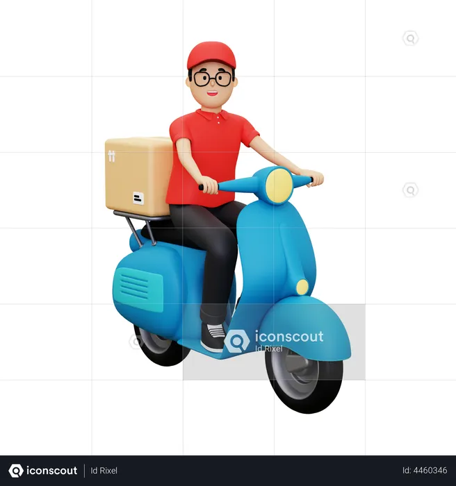 Delivery person going to deliver parcel  3D Illustration