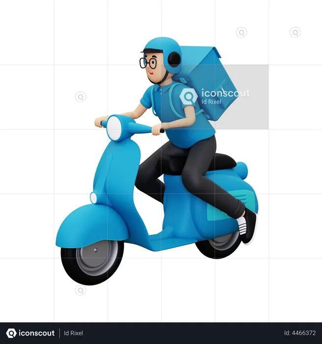 Delivery person going to deliver parcel  3D Illustration