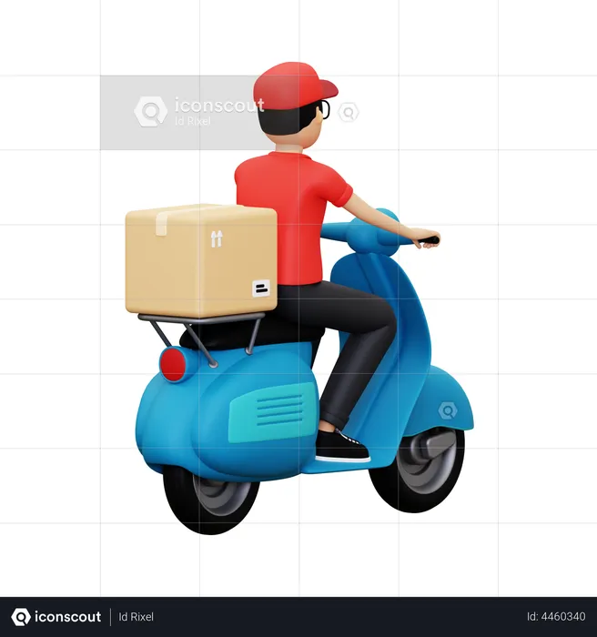 Delivery person going to delivery package  3D Illustration