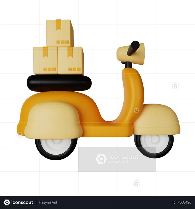 Delivery Scooter  3D Icon