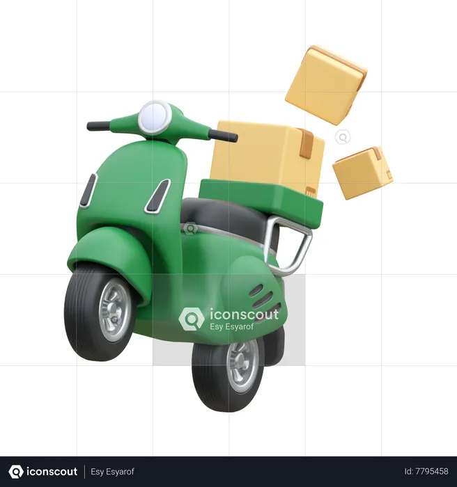 Delivery Scooter  3D Icon