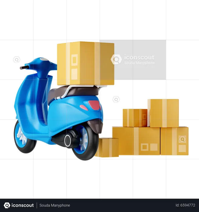 Delivery Scooter  3D Illustration