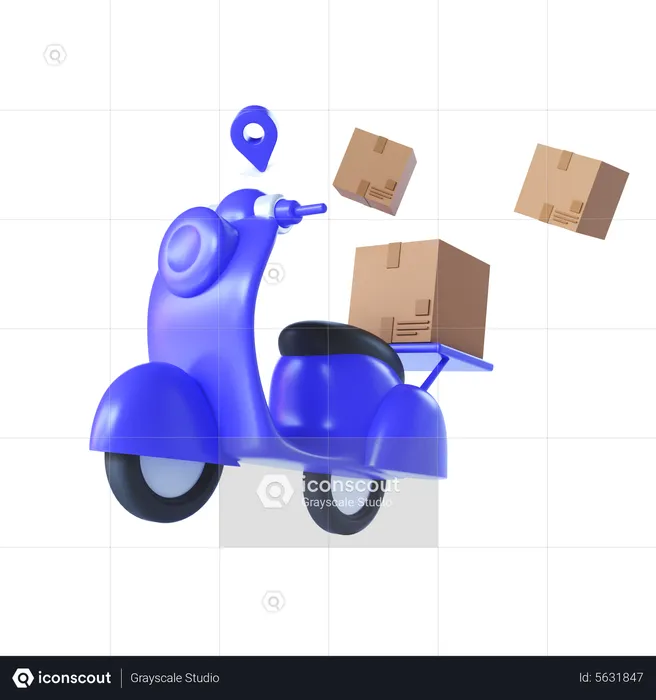 Delivery Scooter  3D Illustration