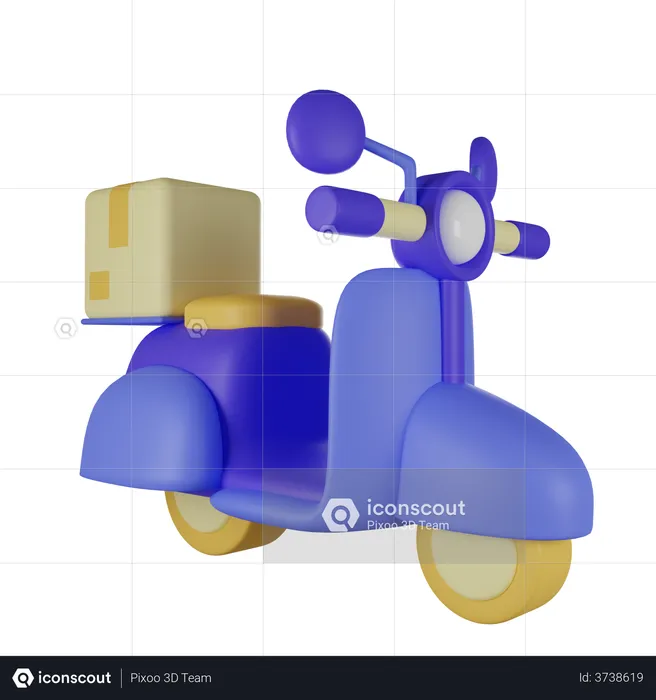 Delivery Scooter  3D Illustration