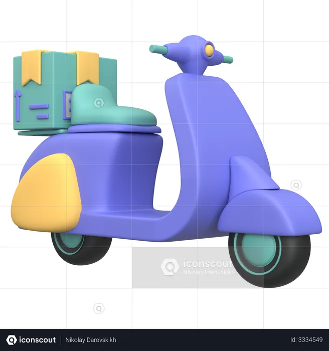 Delivery Scooter  3D Illustration