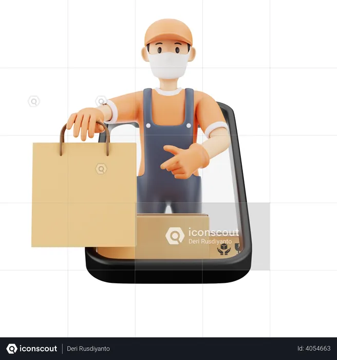 Delivery service during pandemic  3D Illustration