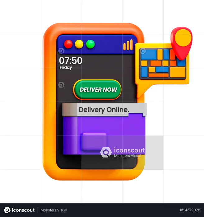 Delivery Tracking App  3D Illustration