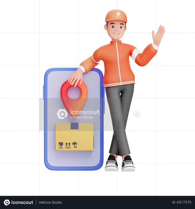Delivery tracking mobile app  3D Illustration