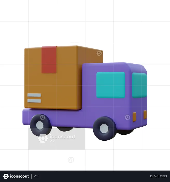 Delivery Truck 3D Icon download in PNG, OBJ or Blend format