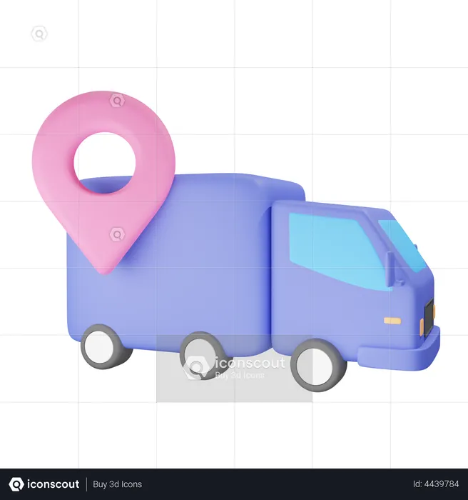 Delivery Truck Location  3D Illustration