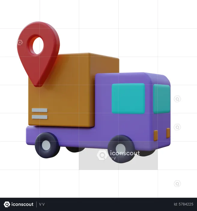 Delivery Truck Location  3D Icon