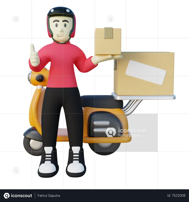 Deliveryman Giving Thumbs Up  3D Illustration