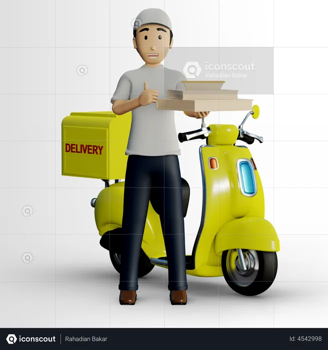 Deliveryman going to deliver food  3D Illustration