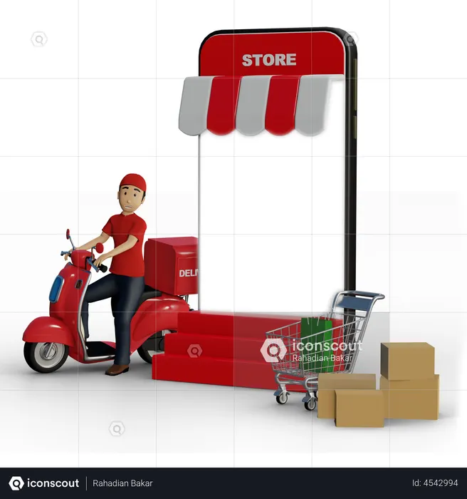 Deliveryman Going to deliver parcel  3D Illustration