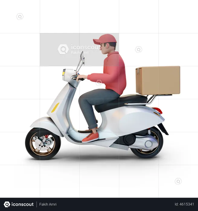 Deliveryman going to deliver parcel  3D Illustration