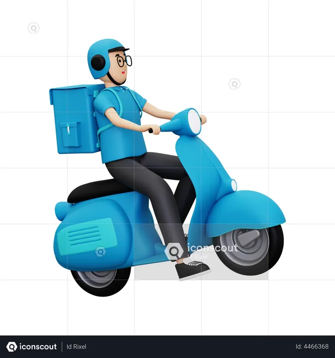 Deliveryman going to delivery package  3D Illustration