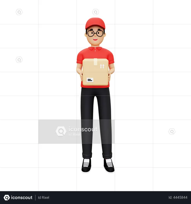 Deliveryman going to delivery package  3D Illustration