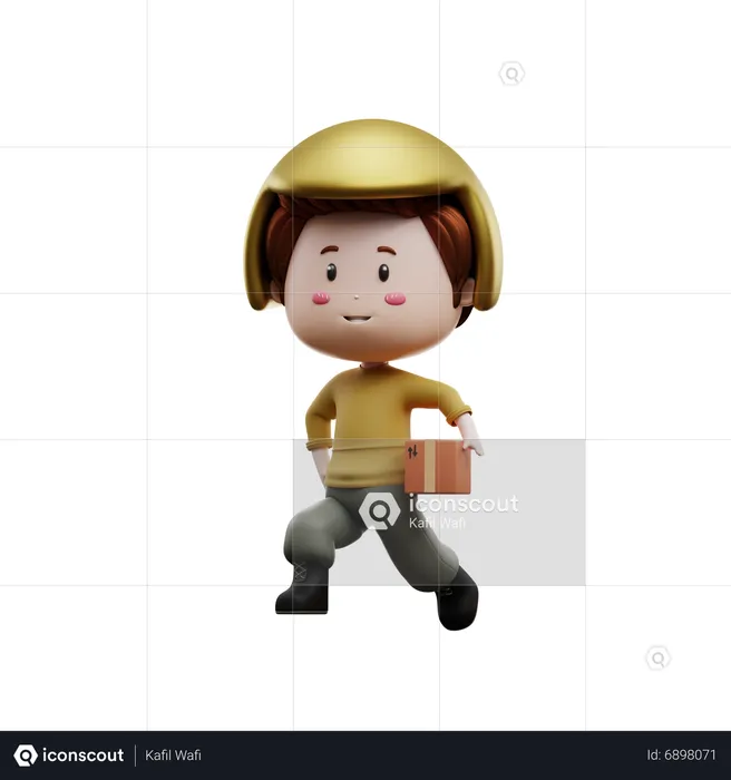 Deliveryman going to delivery package  3D Illustration