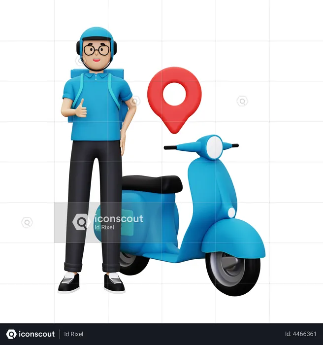 Deliveryman showing thumbs up  3D Illustration