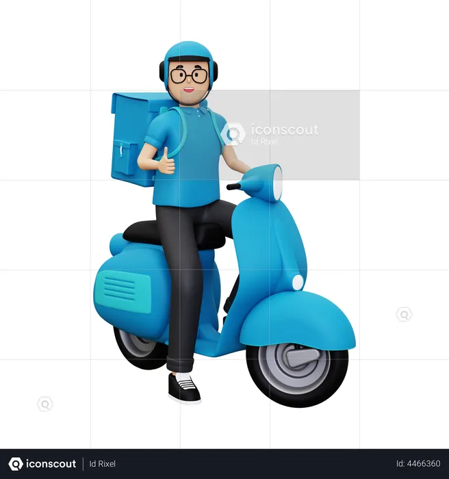 Deliveryman showing thumbs up  3D Illustration