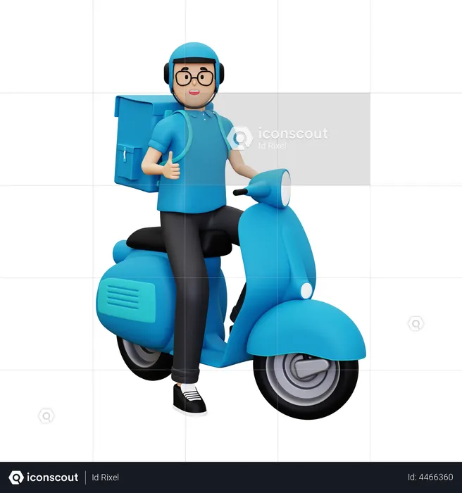 Deliveryman showing thumbs up  3D Icon
