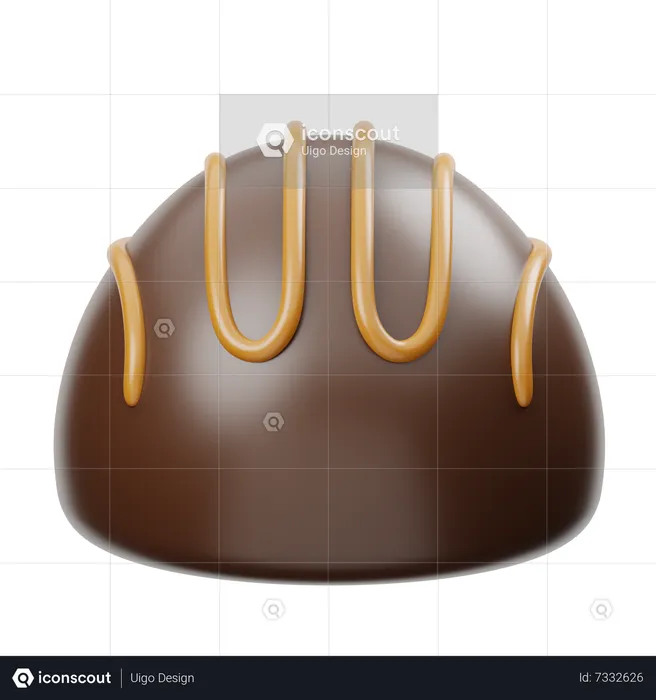 Demi-boule de chocolat au caramel  3D Icon